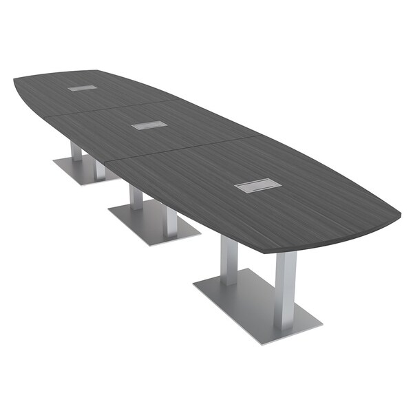 Skutchi Designs 45 in W, 166 in L, 29 in H, Engineered Wood Top, Grey HAR-ABOT-46X168-DOU-ELEC-ASIANNIGHT - main